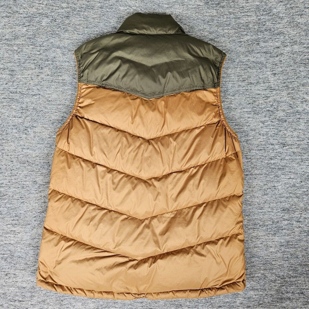 Outdoor Research Goose Down Puffy 2 Tone Vest Men's Size Large Mustard/Olive - Picture 2 of 12
